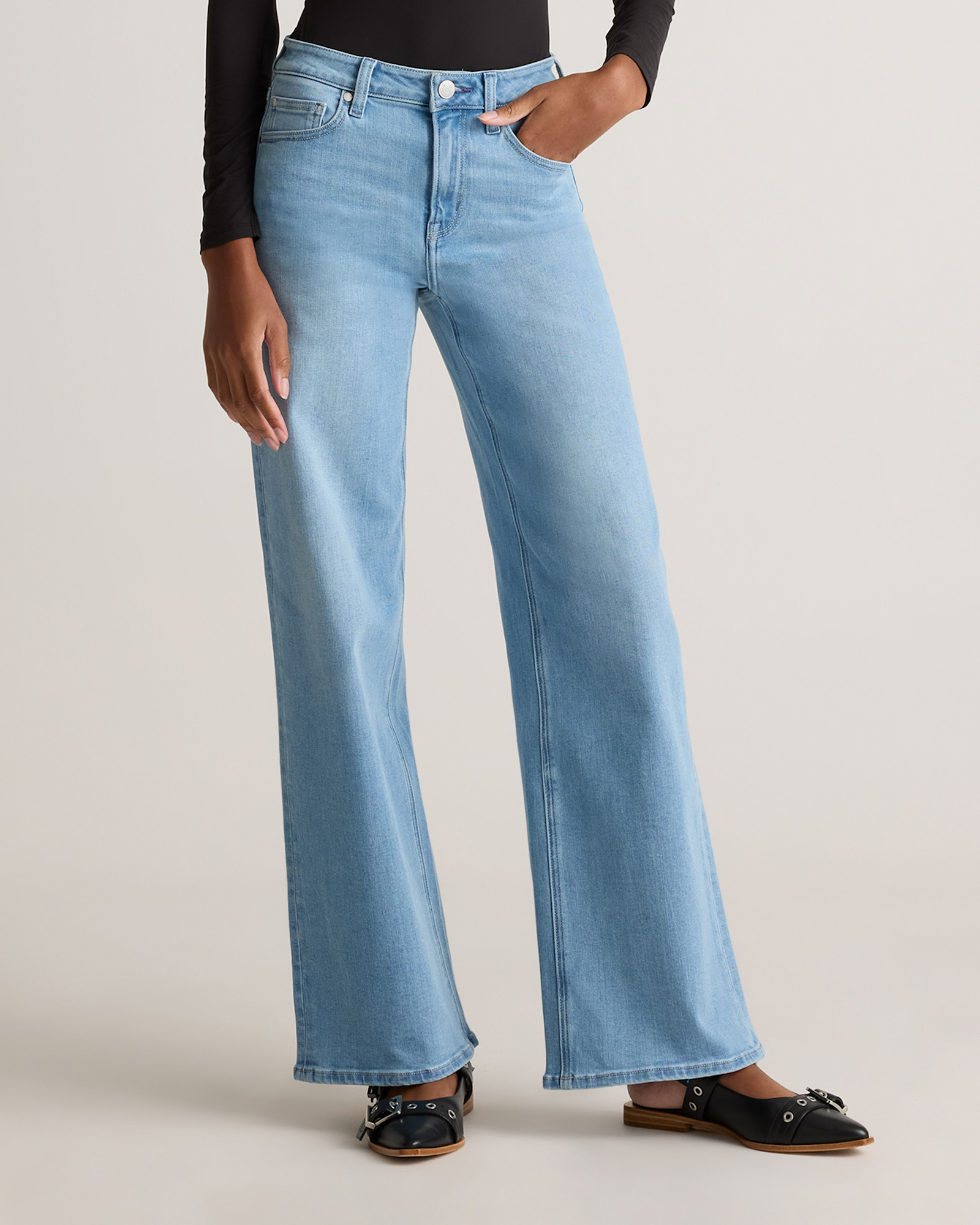 Bella Stretch Wide Leg Jeans - FASHION